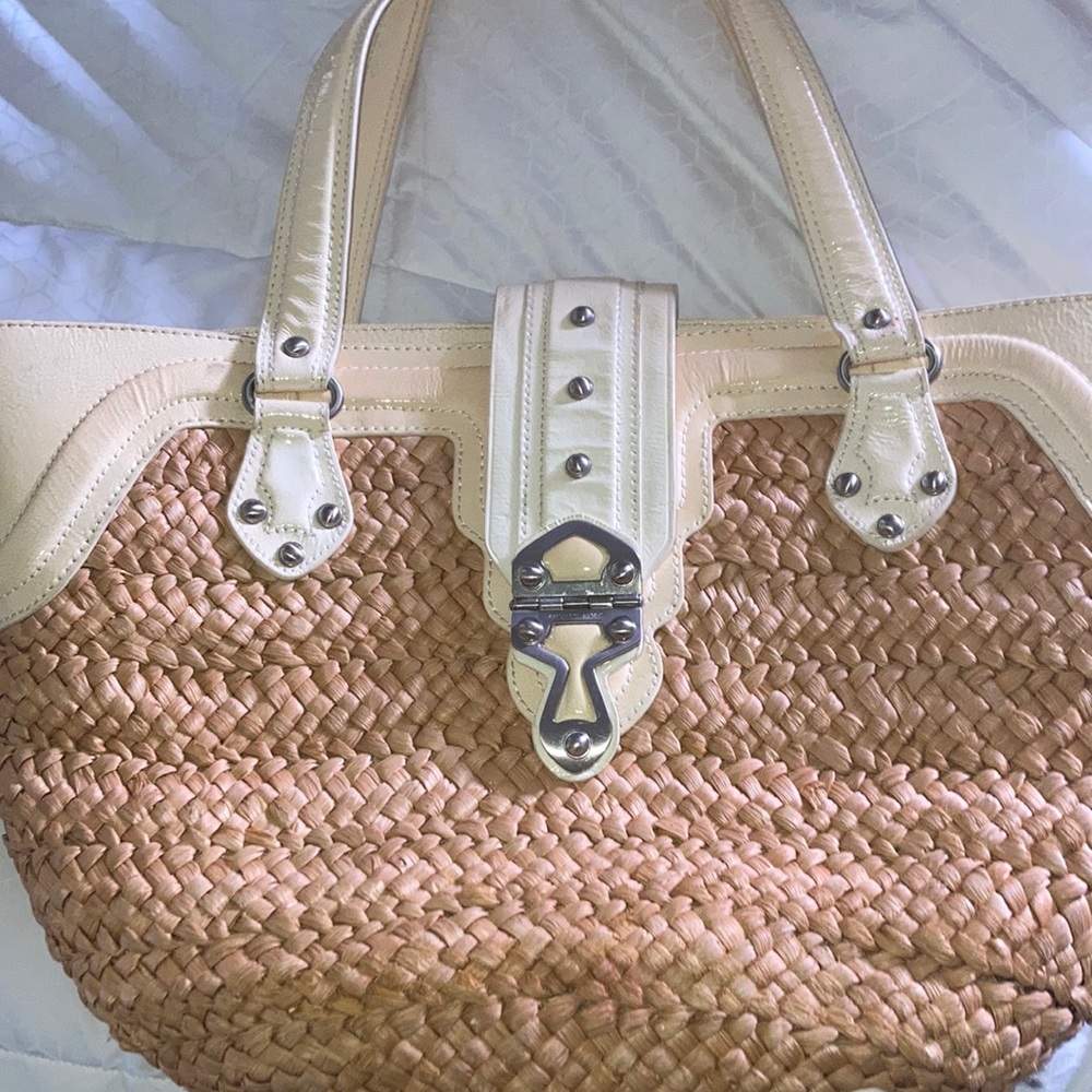 Michael Kors straw tote bag.